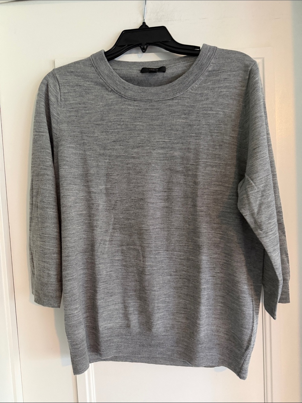 J. Crew Light Heather Gray Tippi Crewneck Sweater